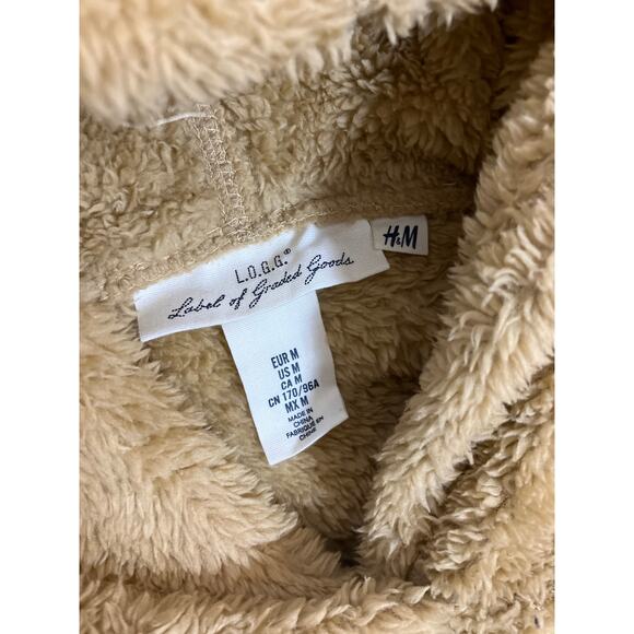L.O.G.G by H&M Teddy Fleece Hoodie Women’s Medium Cozy Winter Pullover - Picture 2 of 6